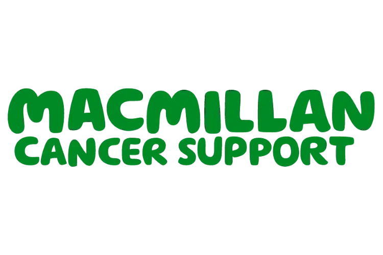 Macmillan Cancer Support logo in bold green letters on a black background